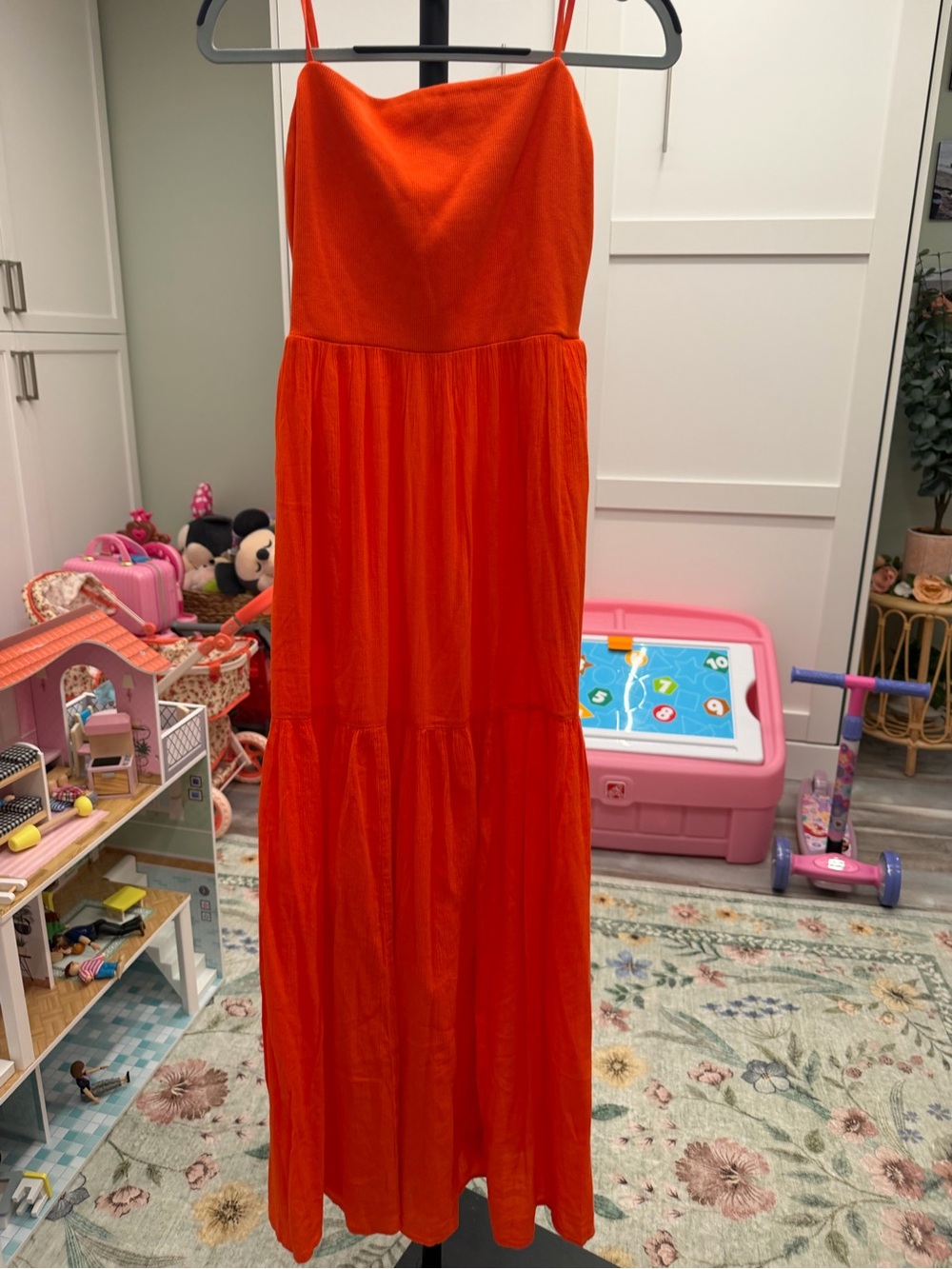 aerie Bright Orange Spaghetti-Strap Maxi Dress